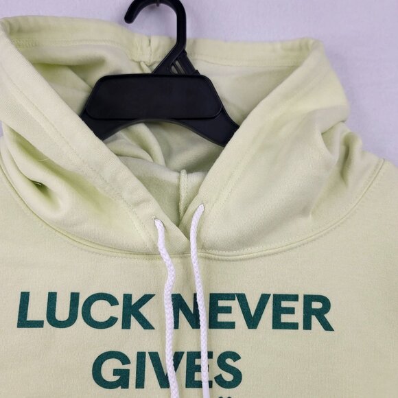 Grayson Threads 3X Luck Never Gives Graphic Hoodie Green Relaxed Fit - Picture 3 of 9